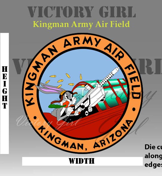 Kingman Army Air Field Insignia Vinyl Decal Sticker