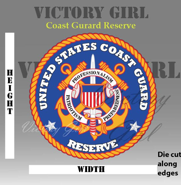 Coast Guard Reserve Insignia Vinyl Decal Sticker