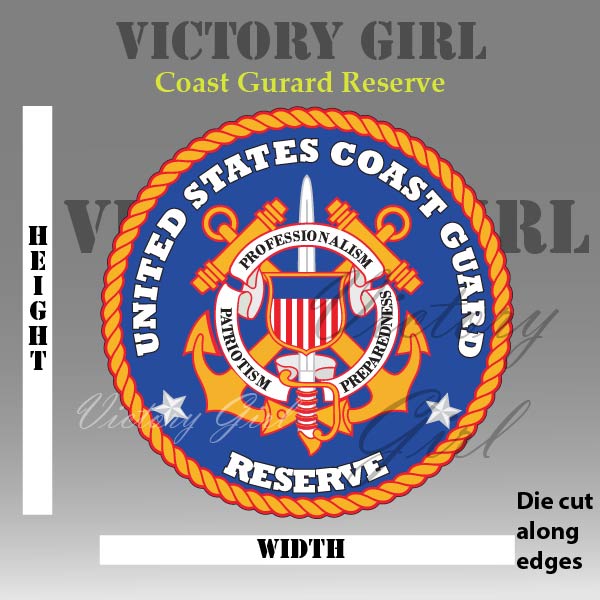 Coast Guard Reserve Insignia Vinyl Decal Sticker