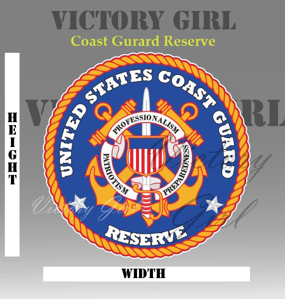 Coast Guard Reserve Insignia Vinyl Decal Sticker
