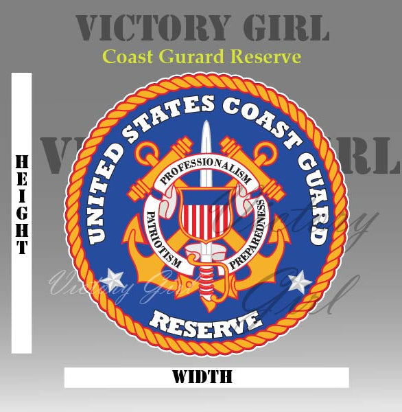 Coast Guard Reserve Insignia Vinyl Decal Sticker