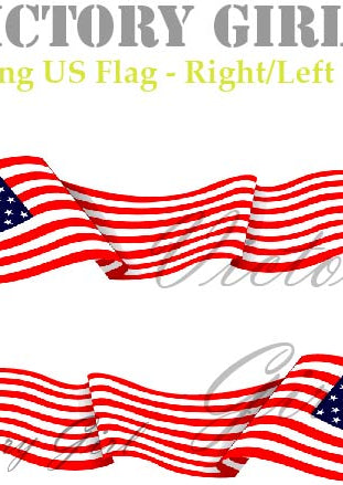 Long Waving U.S. Flag Vinyl Decal Sticker