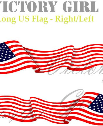 Long Waving U.S. Flag Vinyl Decal Sticker