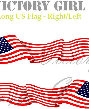 Long Waving U.S. Flag Vinyl Decal Sticker
