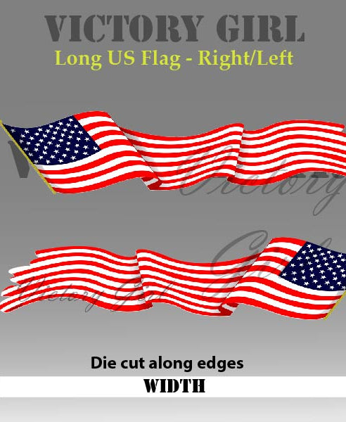 Long Waving U.S. Flag Vinyl Decal Sticker