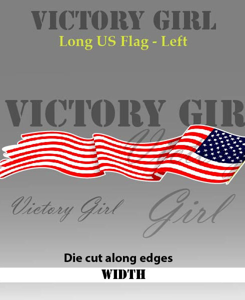 Long Waving U.S. Flag Vinyl Decal Sticker