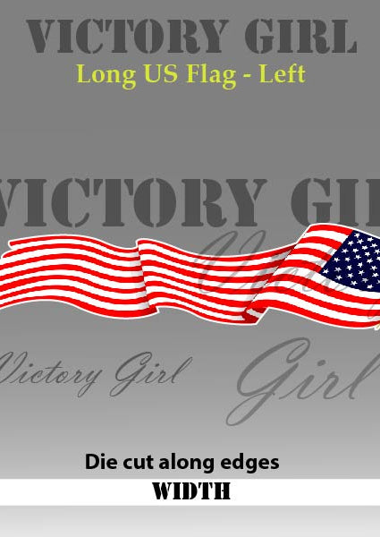 Long Waving U.S. Flag Vinyl Decal Sticker