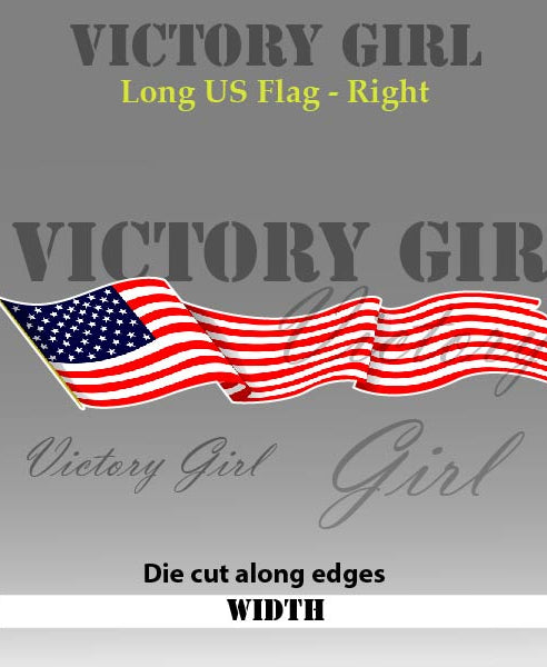 Long Waving U.S. Flag Vinyl Decal Sticker