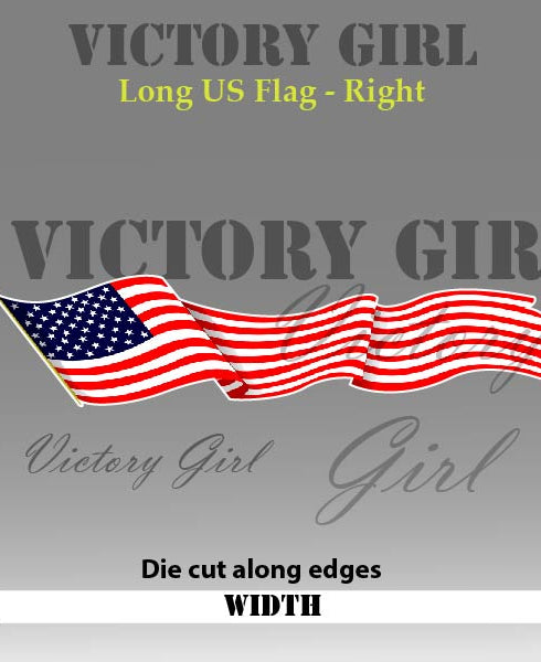 Long Waving U.S. Flag Vinyl Decal Sticker