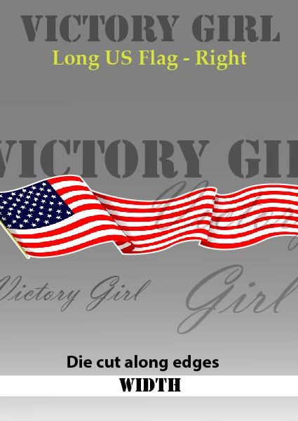 Long Waving U.S. Flag Vinyl Decal Sticker