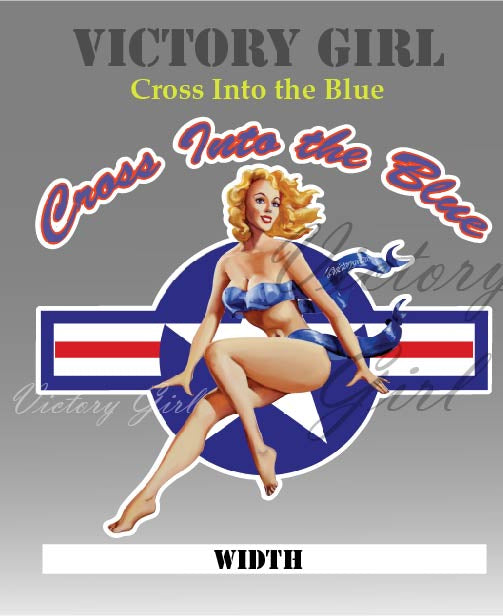 Cross Into the Blue Pinup Vinyl Decal Sticker