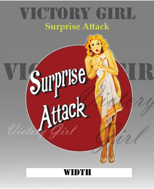 Surprise Attack Nose Art Vinyl Decal Sticker