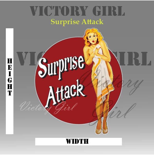 Surprise Attack Nose Art Vinyl Decal Sticker