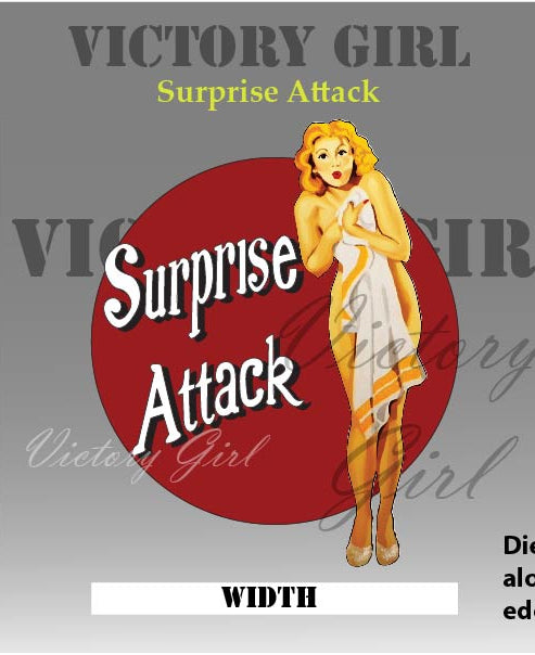 Surprise Attack Nose Art Vinyl Decal Sticker