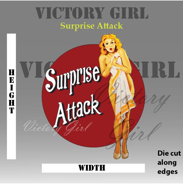 Surprise Attack Nose Art Vinyl Decal Sticker