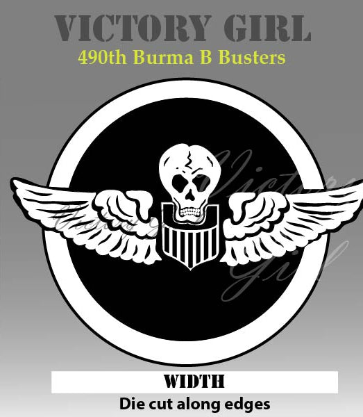 490th BS, 341st BG 'Burma Bridge Busters' Insignia Vinyl Decal Sticker