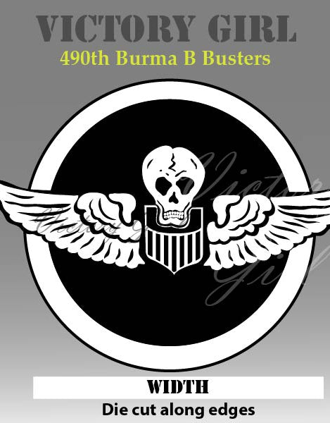 490th BS, 341st BG 'Burma Bridge Busters' Insignia Vinyl Decal Sticker