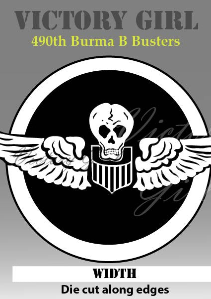 490th BS, 341st BG 'Burma Bridge Busters' Insignia Vinyl Decal Sticker