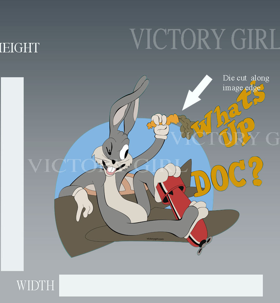 What's Up Doc Nose Art Vinyl Decal Sticker