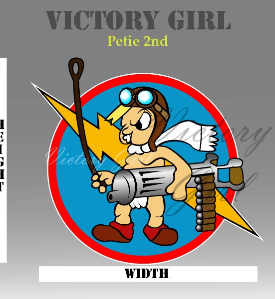 Petie 2nd WWII Nose Art Vinyl Decal Sticker