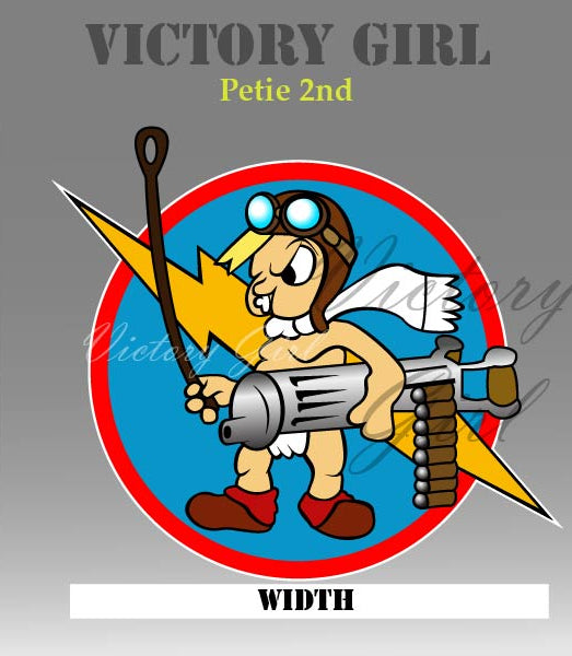Petie 2nd WWII Nose Art Vinyl Decal Sticker