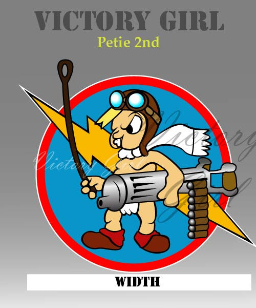 Petie 2nd WWII Nose Art Vinyl Decal Sticker