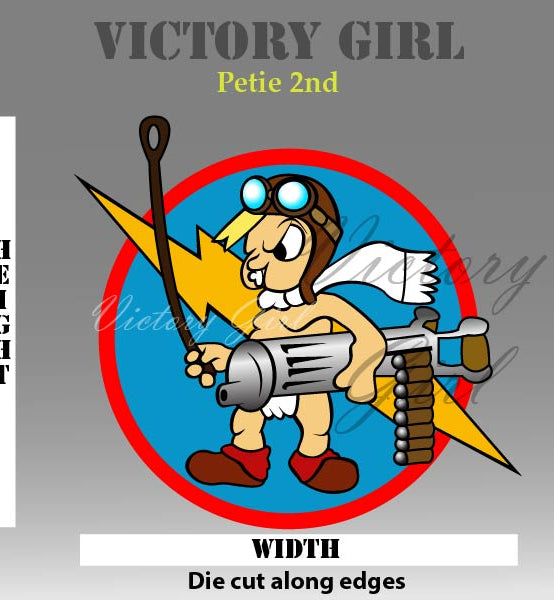 Petie 2nd WWII Nose Art Vinyl Decal Sticker