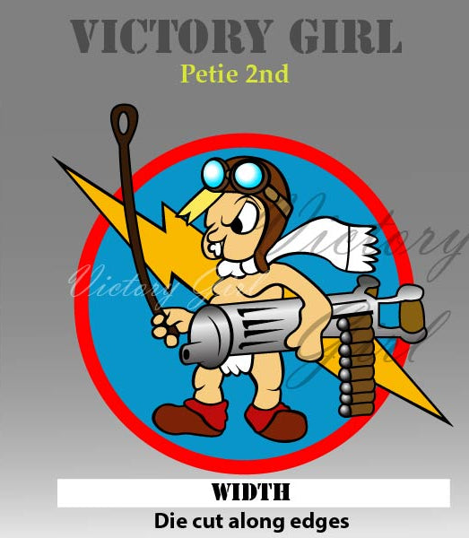 Petie 2nd WWII Nose Art Vinyl Decal Sticker