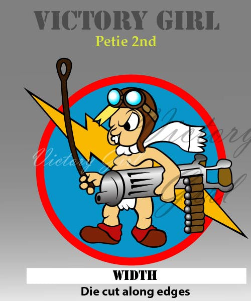 Petie 2nd WWII Nose Art Vinyl Decal Sticker