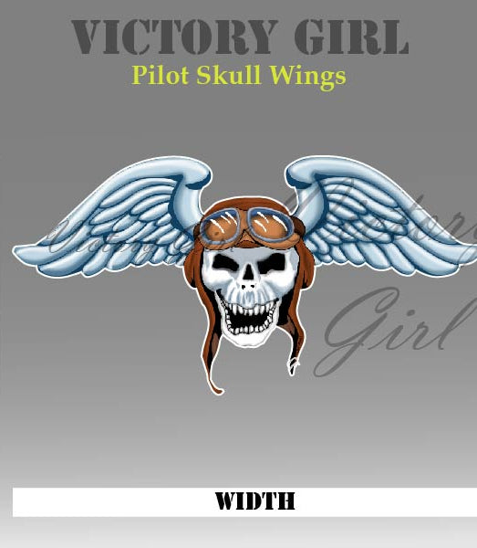 Pilot Skull Wings Vinyl Decal Sticker