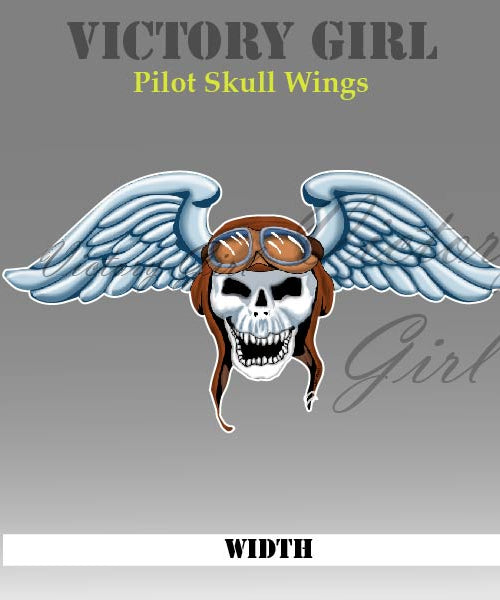 Pilot Skull Wings Vinyl Decal Sticker