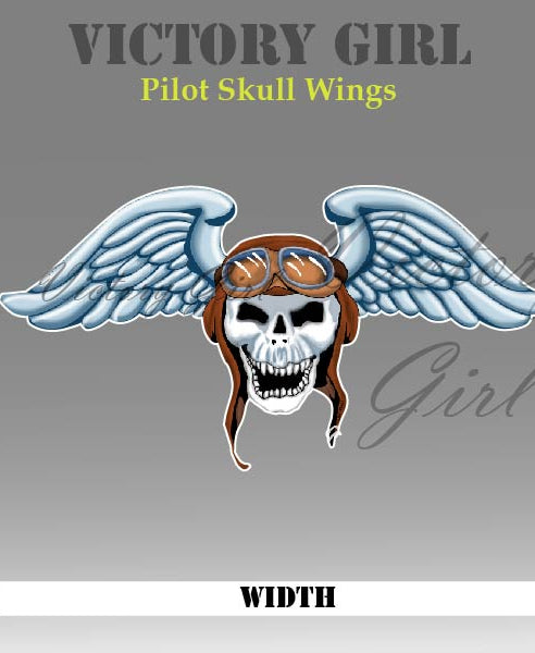 Pilot Skull Wings Vinyl Decal Sticker