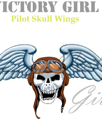 Pilot Skull Wings Vinyl Decal Sticker