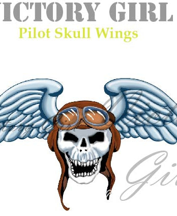 Pilot Skull Wings Vinyl Decal Sticker