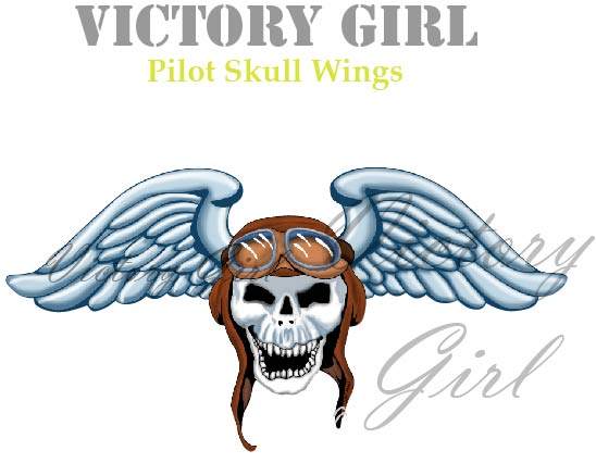 Pilot Skull Wings Vinyl Decal Sticker