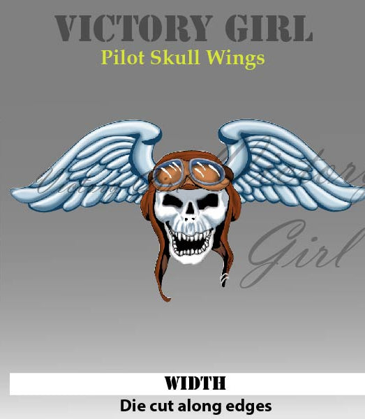 Pilot Skull Wings Vinyl Decal Sticker