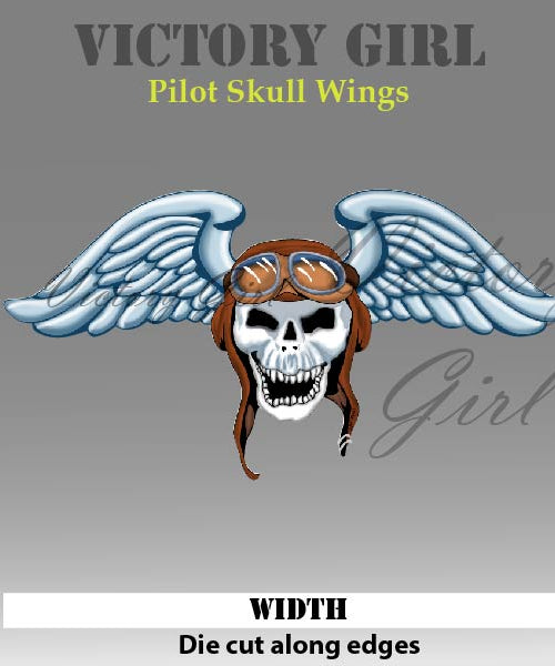 Pilot Skull Wings Vinyl Decal Sticker