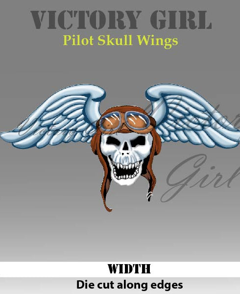 Pilot Skull Wings Vinyl Decal Sticker
