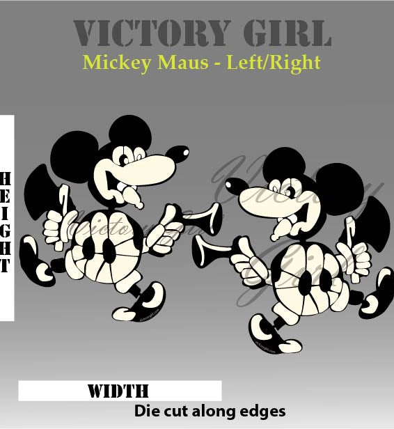 Mickey Maus Nose Art Vinyl Decal Sticker