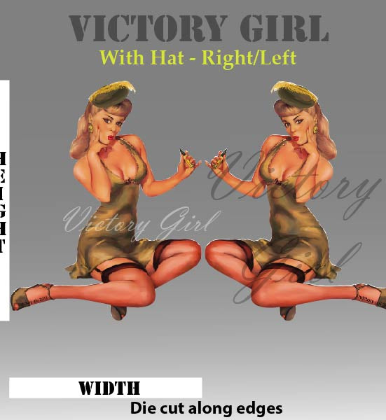 Blonde with Hat Nose Art Vinyl Decal Sticker
