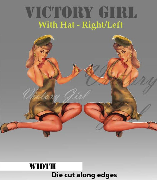 Blonde with Hat Nose Art Vinyl Decal Sticker