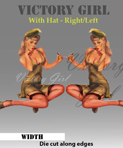 Blonde with Hat Nose Art Vinyl Decal Sticker
