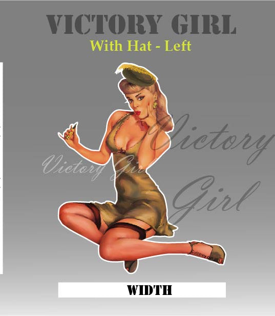 Blonde with Hat Nose Art Vinyl Decal Sticker