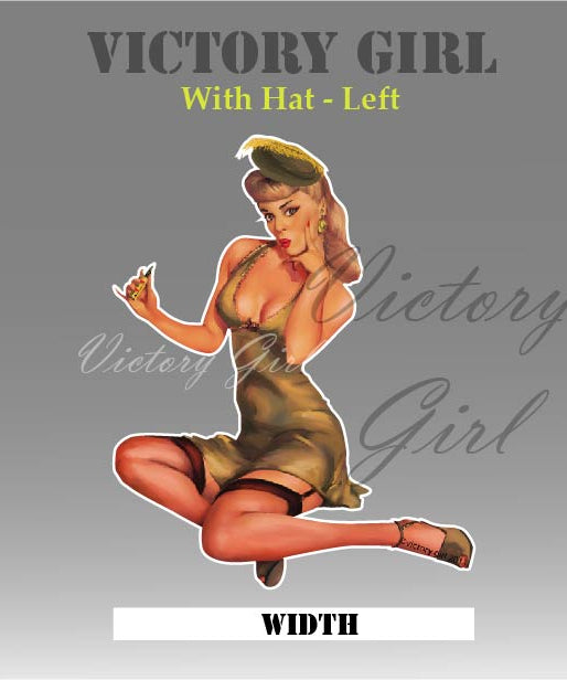 Blonde with Hat Nose Art Vinyl Decal Sticker