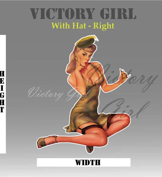 Blonde with Hat Nose Art Vinyl Decal Sticker