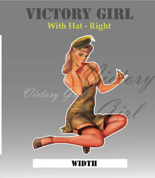Blonde with Hat Nose Art Vinyl Decal Sticker