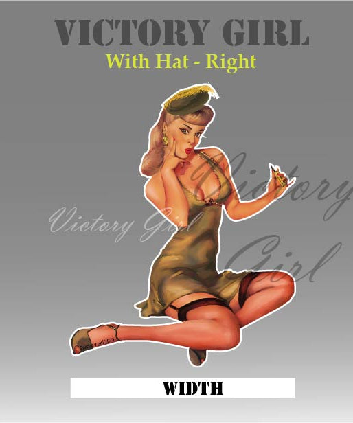 Blonde with Hat Nose Art Vinyl Decal Sticker