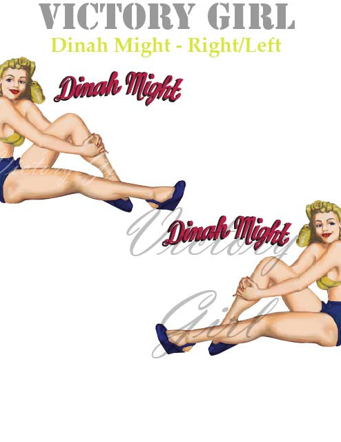 Dinah Might Nose Art Vinyl Decal Sticker