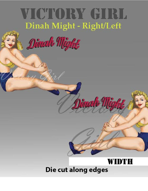 Dinah Might Nose Art Vinyl Decal Sticker