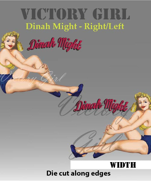 Dinah Might Nose Art Vinyl Decal Sticker